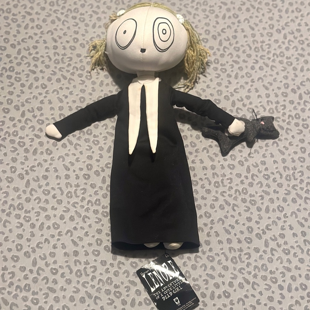 Roman Dirge - Lenore Black & White Plush Doll w/ Cat (1999)